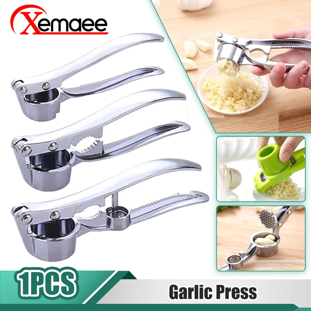 Garlic Press Mincer Stainless Steel Multifunction Crusher Kitchen Cooking Ginger Squeezer Masher Handheld Ginger Mincer Tools