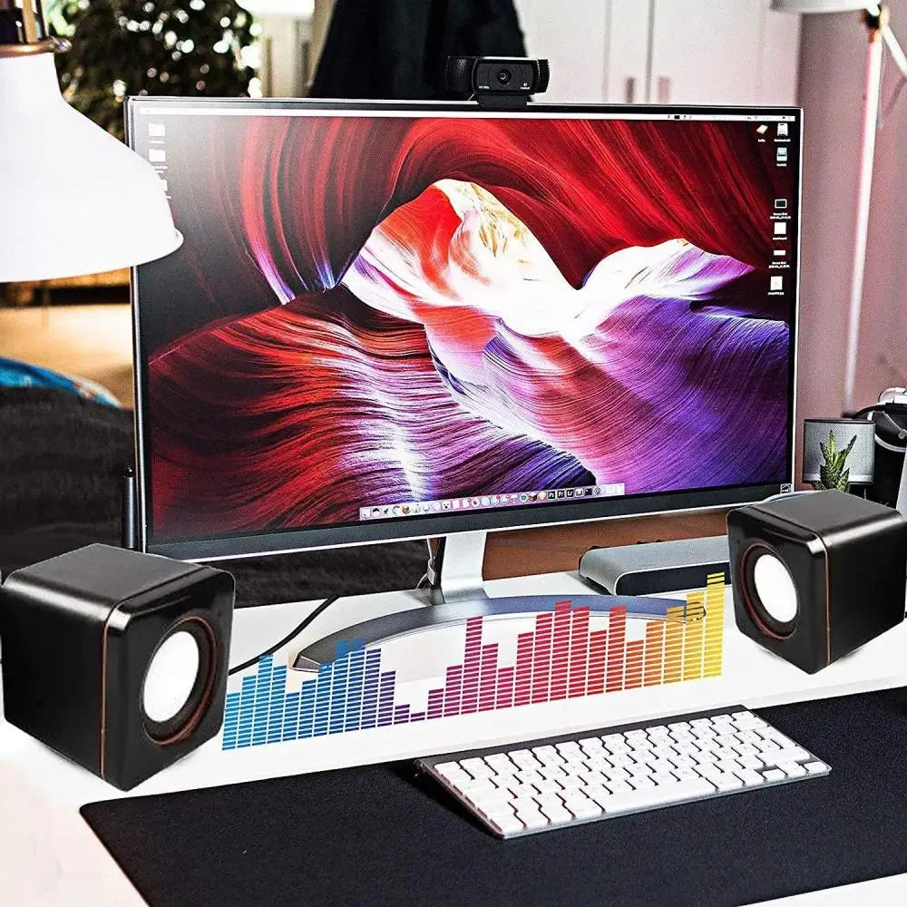 Computer Speakers Portable USB Powered Desktop Mini Speaker Bass Sound Music Player System Wired Small Speaker