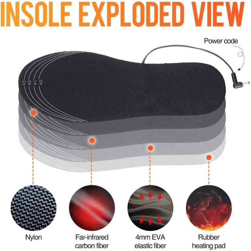 USB Heated Shoe Insoles Electric Foot Warming Pad Feet Warmer Sock Pad Mat Winter Outdoor Sports Heating Insole Winter Warm