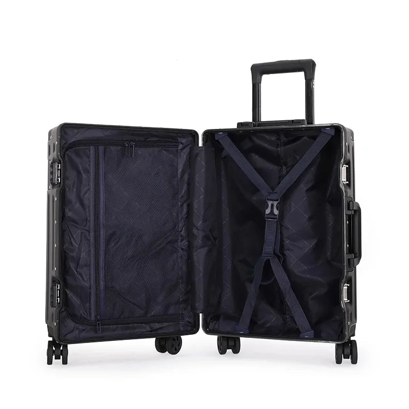 20 22 24 26 Inch Travel Spinner Luggage Aluminum Frame Rolling Suitcase Man Women Fashion Trolley Case Business Boarding Box