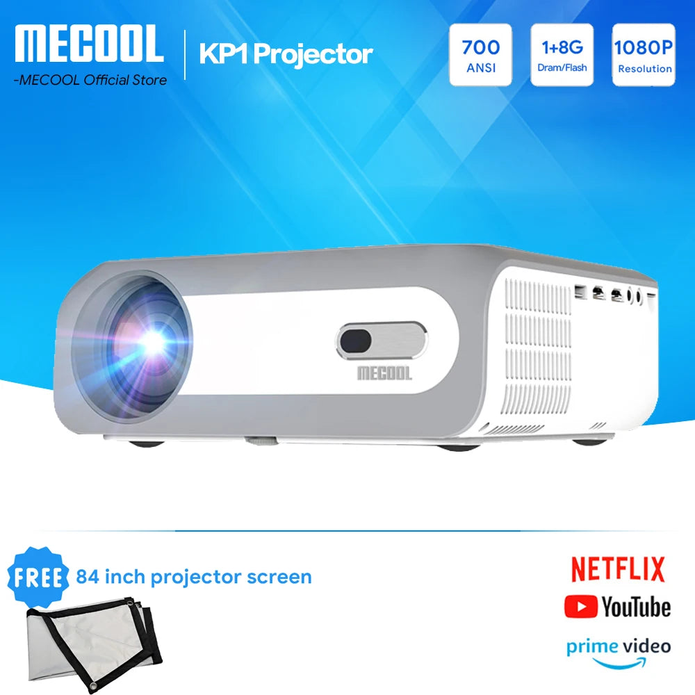 MECOOL KP1 projecteur Home cinéma 1080P FULL HD 14000 Lumens dispositif d'affichage pour la maison et le film 5 ''écran LCD Proyector Portable