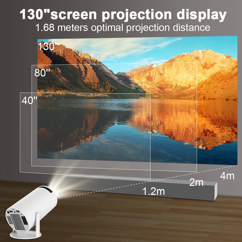 Projecteur Transpeed 4K Android 11 HY300 double Wifi6 200ANSI Allwinner H713 BT5.0 1080P 1280*720P projeteur portable de cinéma extérieur