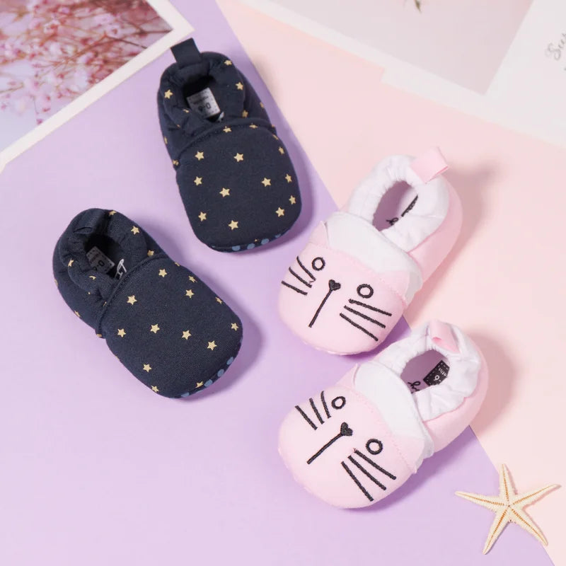 Baby Unisex Cotton Shoes Cute Animal Bee Anti-Slip Soft Bottom Baby Boy Girl Shoes First Walkers Newborn Toddler Crib Shoes 2023