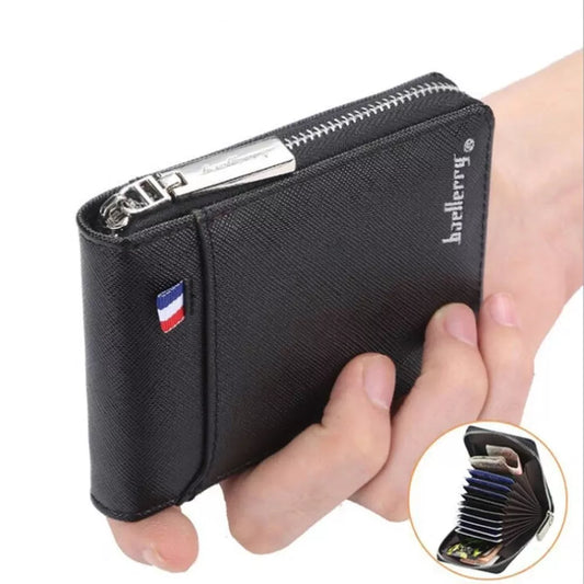 2022 New Wallet Men's Short Small Multifunctional Hand Card Holder PU Business Zipper Purse Fashion High-quality Casual