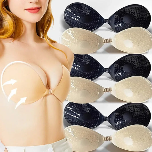 Soutien-gorge adhésif Invisible sans bretelles, soutien-gorge Push Up sans bretelles pour femmes, Lingerie Sexy dos nu, sous-vêtements Bralette en Silicone sans couture.