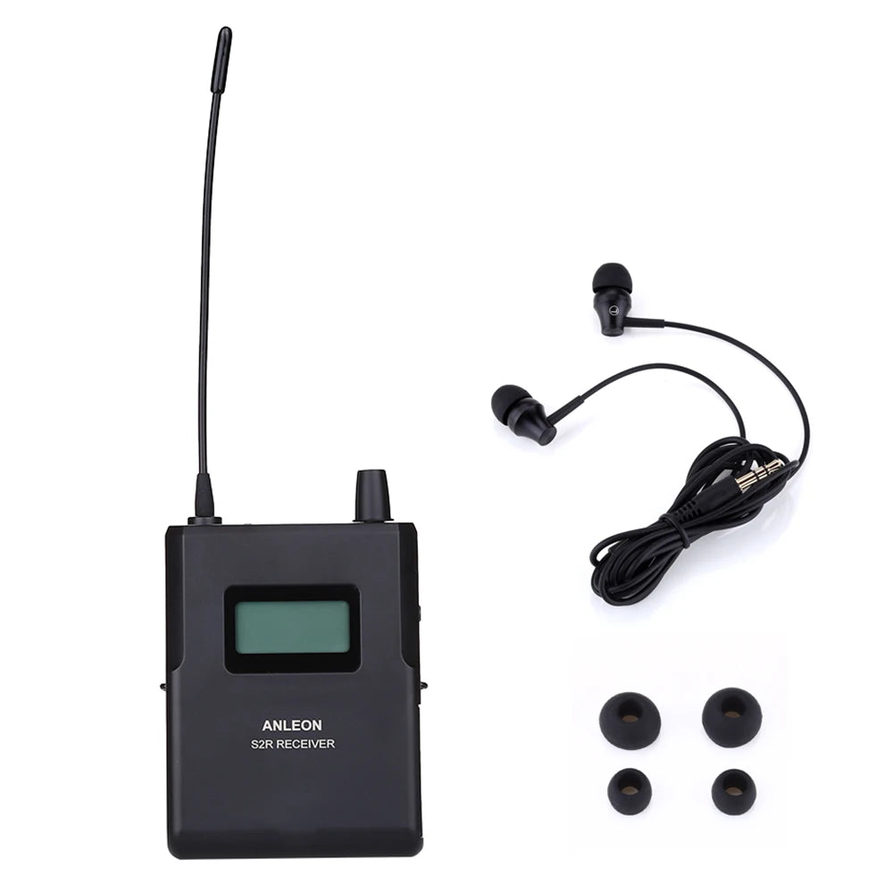 ANLEON S2 Receiver for S2 Wireless Personal In-ear Monitor System 863-865/670-680/526-535/561-568MHz IEM UHF Monitoring Earphone