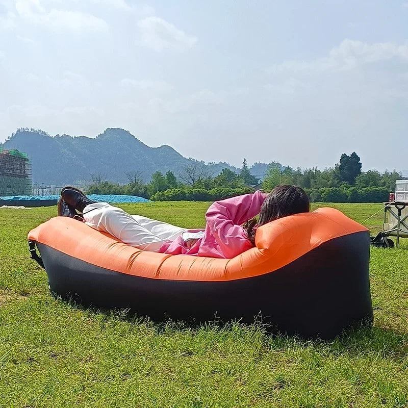 Trend Outdoor Products Fast Infaltable Air Sofa Bed Good Quality Sleeping Bag Inflatable Air Bag Lazy bag Beach Sofa 240*70cm