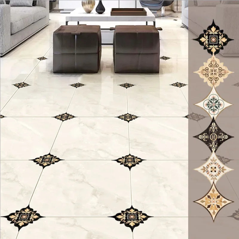 21 Pcs Self Adhesive PVC Ceramic Tile Stickers Waterproof Wall Sticker Art Diagonal Floor Stickers Kitchen Decorative Sticker