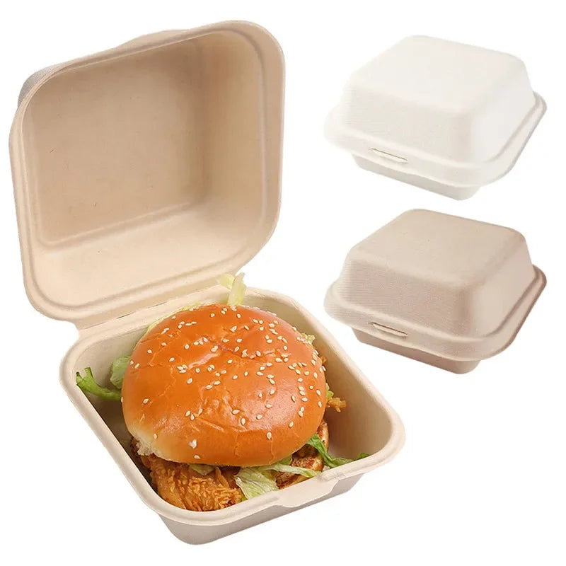 10/20pcs Disposable Bento Food Containers Baking Dessert Cake Bowl packaging Burger Snack Boxes Microwavable Home  Lunchbox