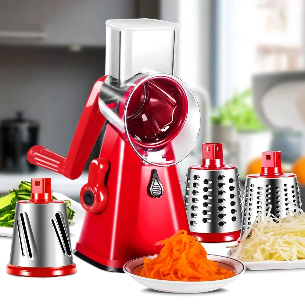 Manual Vegetable Grater Potato Carrot Cutter Slicer Stainless Steel Vegetable Shredder Cheese Roller Cutter Home Kitchen Gadgets