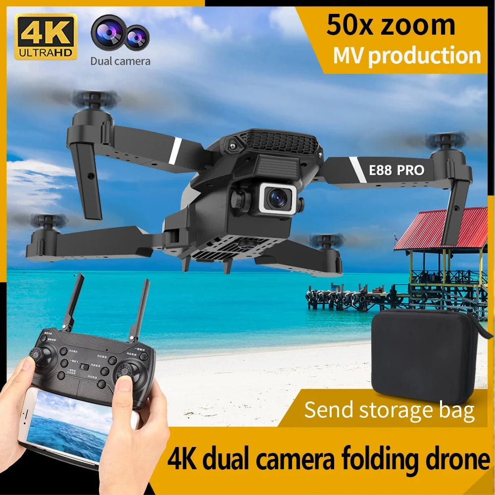 Nouveau Drone E88 PRO professionnel, caméra HD grand Angle 10K, hauteur fixe, télécommande pliable, hélicoptère Quadrotor, jouet pour enfants