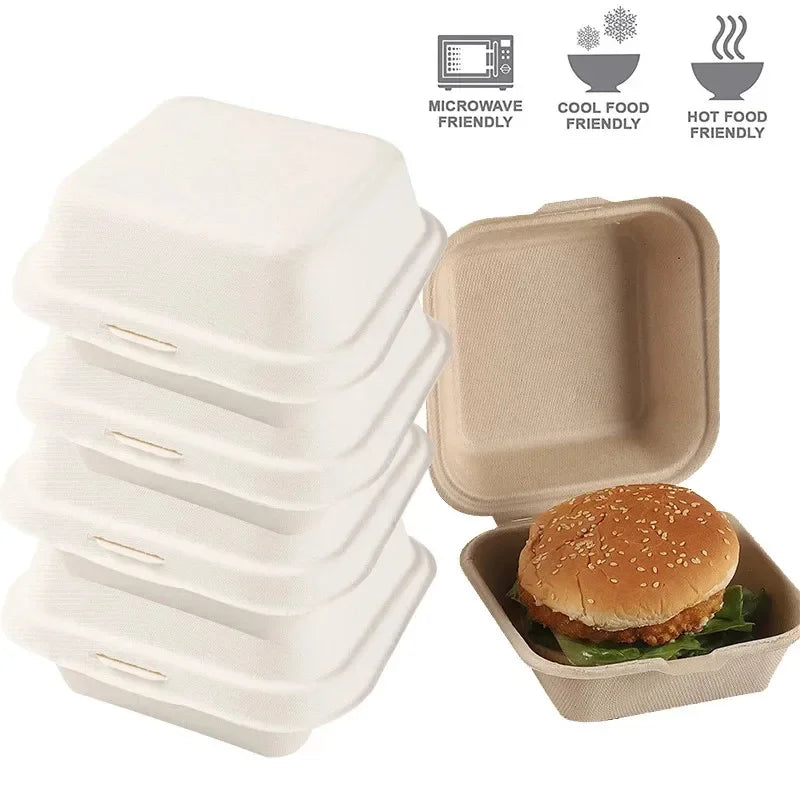 10/20pcs Disposable Bento Food Containers Baking Dessert Cake Bowl packaging Burger Snack Boxes Microwavable Home  Lunchbox