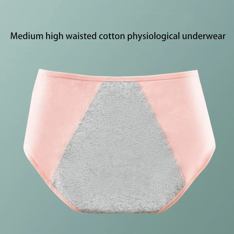 Women's Cotton higth waist panties female Leak Proof Physiological Briefs For Menstruation Menstrual cycle absorbent underwear