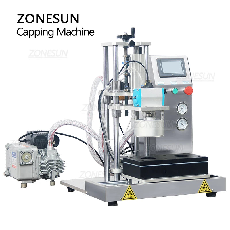 ZONESUN Jar Capping Machine Vacuum Packing Semi-Automatic Glass Bottle Can Twist Off Top Sealing Chili Sauce Production ZS-XG201