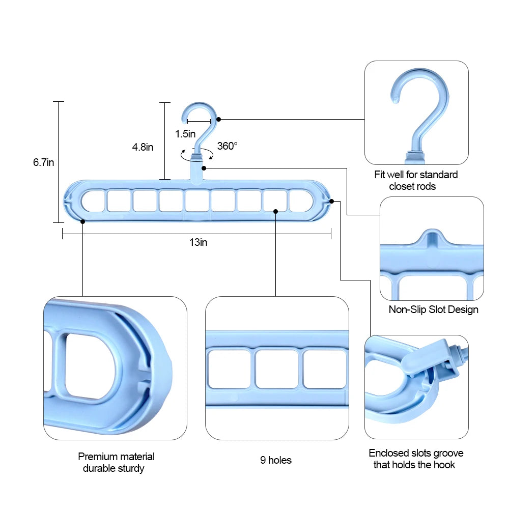 Clothes Hanger Racks Multi-port Support Circle Clothes Drying Multifunction Plastic Scarf Clothes Hanger Hangers Storage Rack