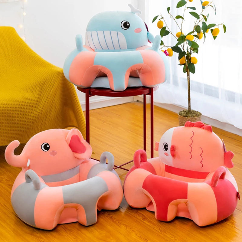 Housse de siège de Support de canapé pour bébé, chaise en peluche, apprendre à s'asseoir, confortable, dessin animé, nid bouffant, lavable, chaise longue en peluche pour bébé