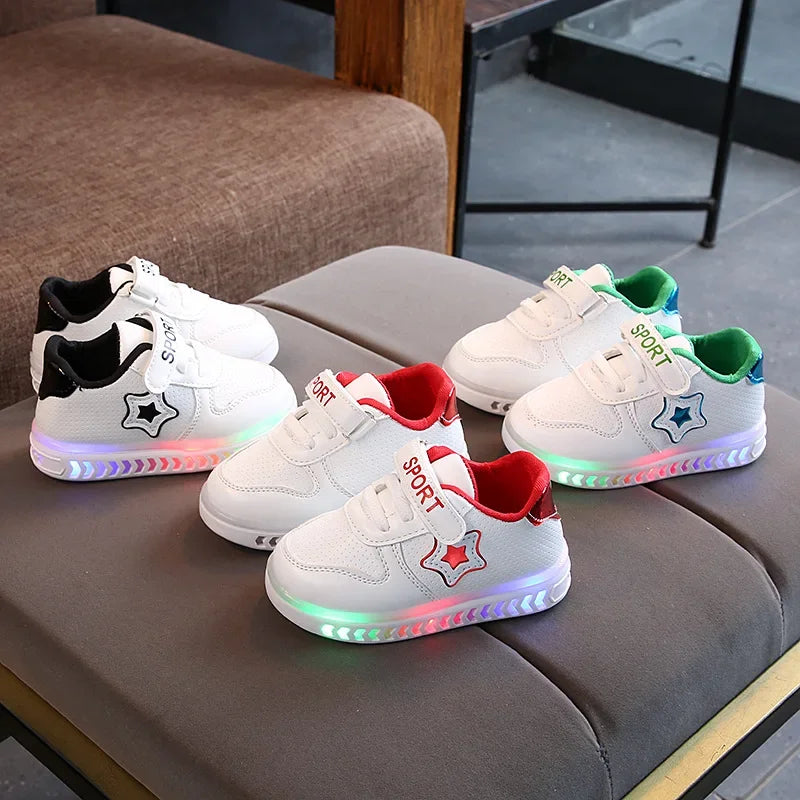 Chaussures lumineuses pour enfants, baskets de sport décontractées éclairées par LED pour garçons et filles, chaussures d'école légères à semelle souple