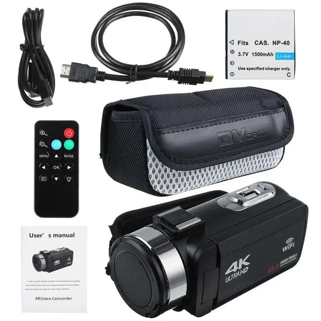 4K Ultra HD Video Camera 30MP WiFi DV Camcorder Digital Video Camera 270 Degree Rotation Touch Screen 16X Digital Zoom Camera