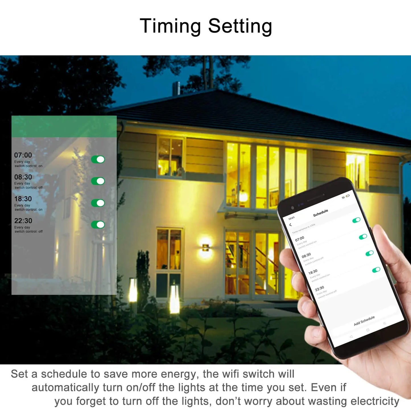 WiFi US Smart Switch 1/2/3/4 Gang 220V Light Switch Need Neutral Wire Tuya Smart Life APP Control Support Alexa Google Home