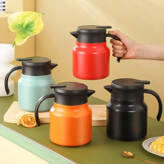 Bouilloire Double cafetière en acier inoxydable de 800ml, bouteille d'eau, bouilloire à thé avec filtre à thé, théière à ragoût isolante pour la maison