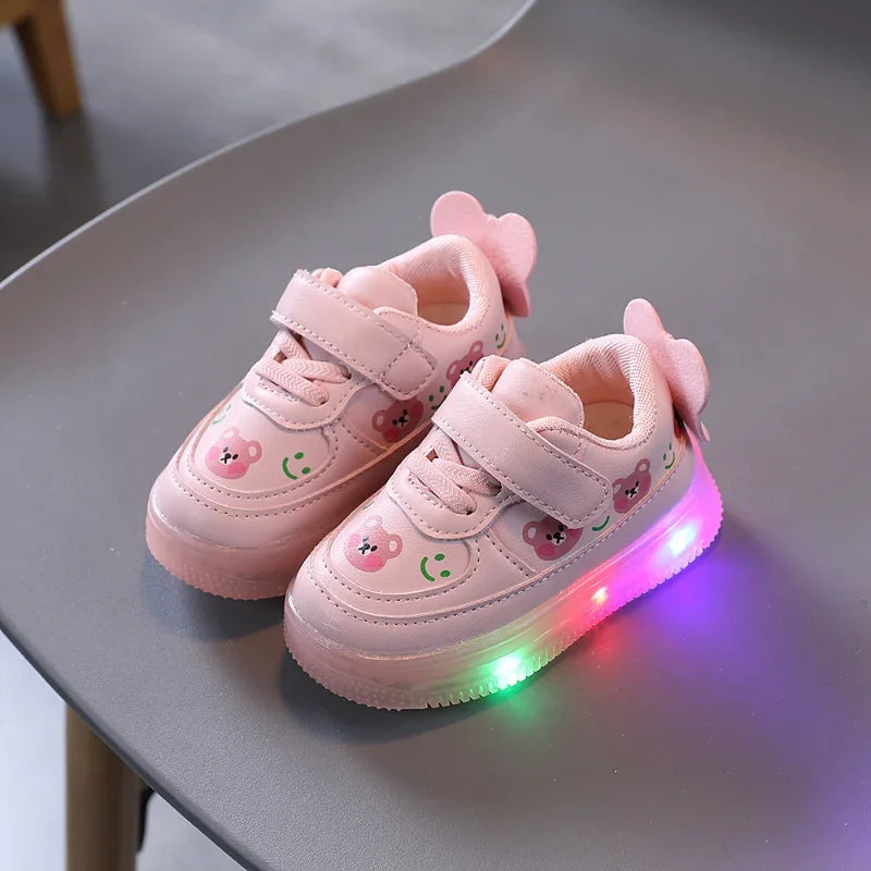 Zapatillas LED Kids Shoe Children Shoes for Girl Boy Luminous Casual Sneakers Non-slip Soft Glowing Little Bear Toddler Shoe운동화