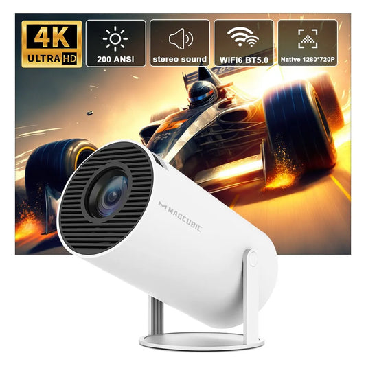 Projecteur Magcubic Hy300 4K Android 11 double Wifi6 200 ANSI Allwinner H713 BT5.0 1080P 1280*720P Home cinéma projeteur extérieur.