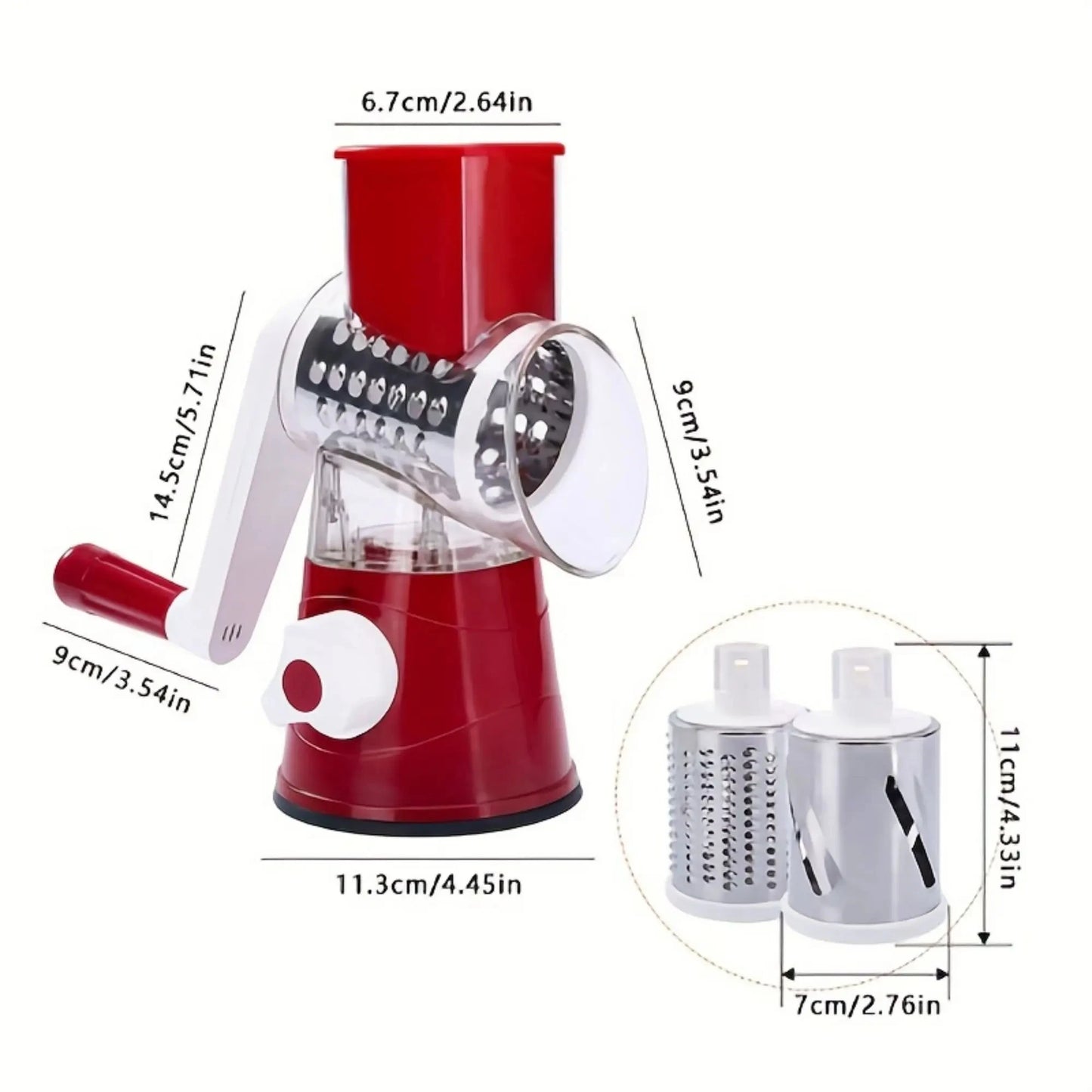 Manual Vegetable Grater Potato Carrot Cutter Slicer Stainless Steel Vegetable Shredder Cheese Roller Cutter Home Kitchen Gadgets