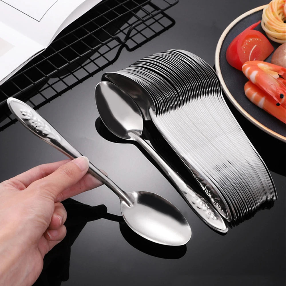 10/20/50PCS Spoon Smooth Edges Without Damaging The Mouth Fashionable And Aesthetically Pleasing Tableware Eating Spoons