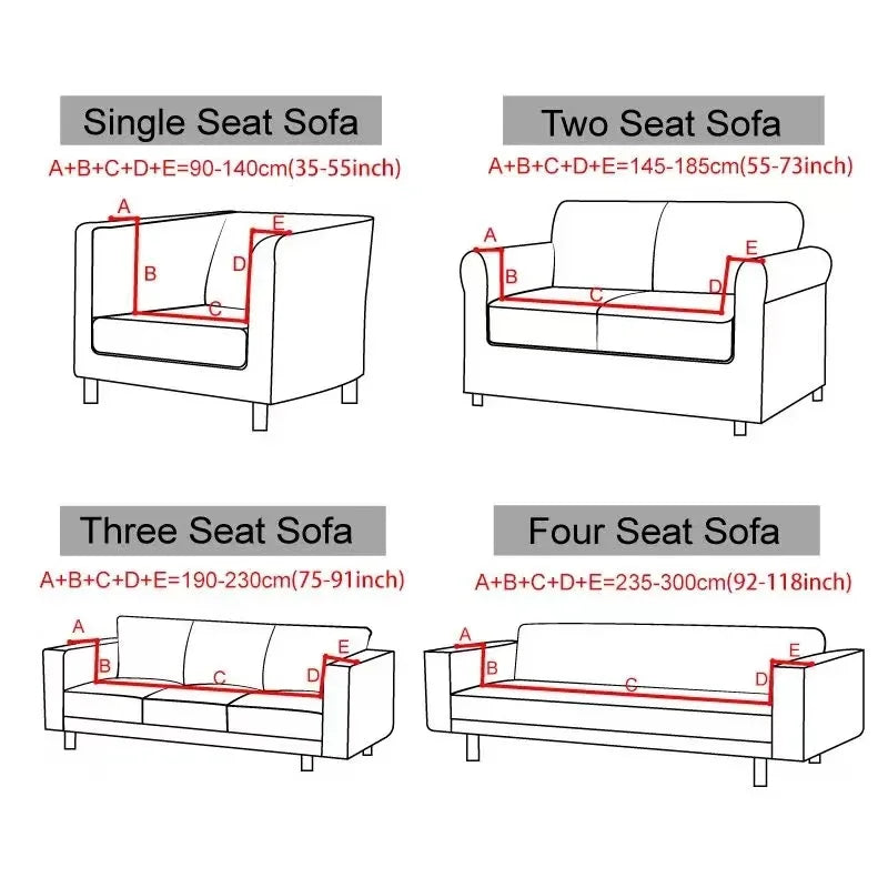 Waterproof Sofa Covers 1/2/3/4 Seats Jacquard Solid Couch Cover L Shaped Sofa Cover Protector Bench Covers