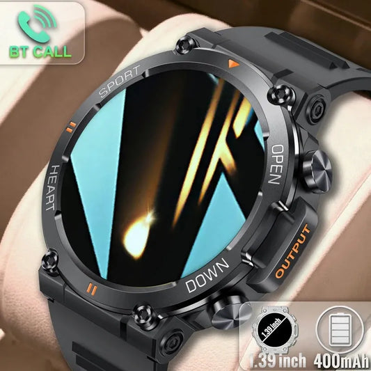 Montre connectée militaire robuste pour hommes, AMOLED , sport, appel BT, étanche, originale, 100