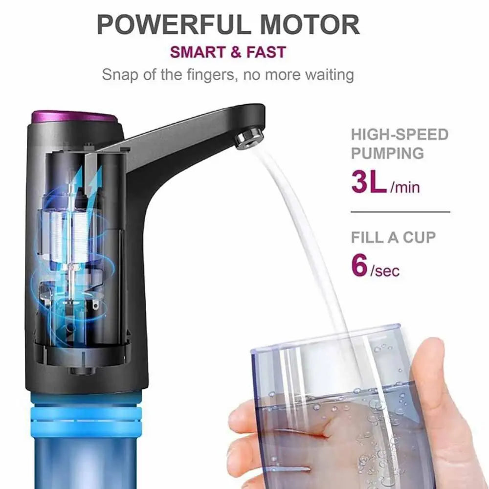 Electric Water Pump Bottled Automatic Water Dispenser USB Rechargeable Drinking Fountain Household Gallon Drinking Bottle Switch