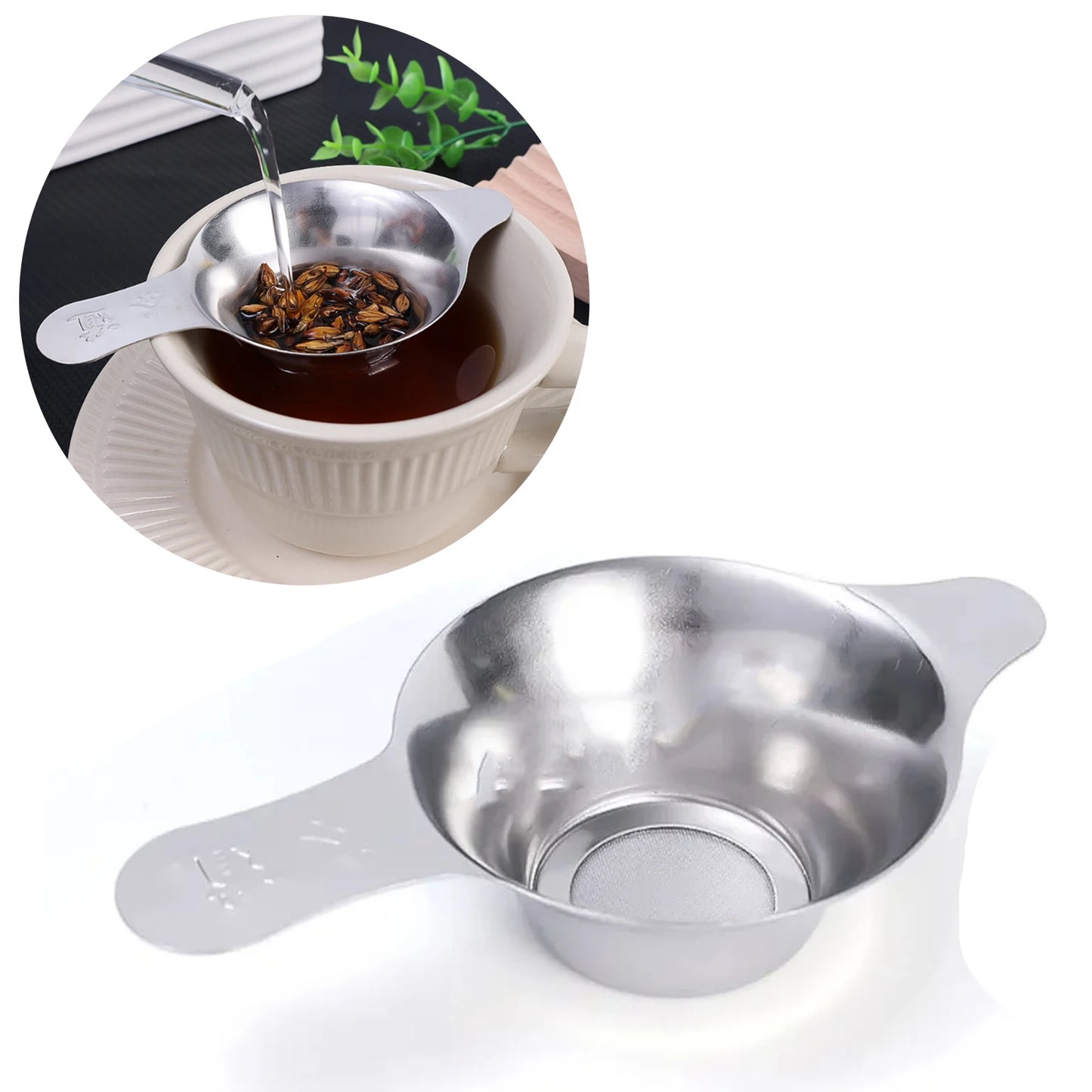 Stainless Steel Kitchen Coffee Tea Strainer Funnel Reusable Filter With Handle Gauze Filter Kettles Coffee Machine Accessories