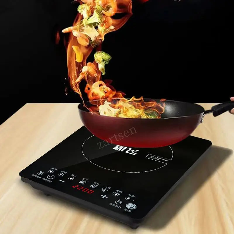 220V Electric Induction Cooker Boiler Waterproof 2200W Stir-Fry Cooking Plate Intelligent Hot Pot Stove Cooktop Burner