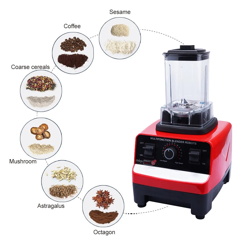 4500W Heavy Duty Commercial Grade Blender Mixer Juicer High Power Food Processor Ice Smoothie Bar Fruit Blender Juice Crusher_Yu Sweetie