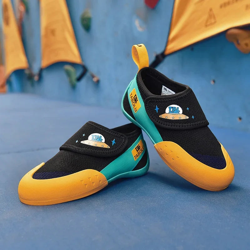 Rock Climbing Shoes Children Indoor Climbing Shoes Boys Girls Outdoor Beginners Professional Rubber Rock-Climbing Training Shoes