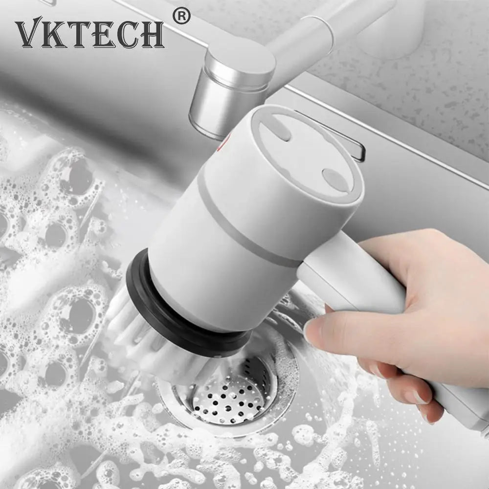 Electric Dishwashing Brush Cleaning Brush Automatic Wireless USB Rechargeable Home And Kitchen Bathtub Tile Cleaning Brushes