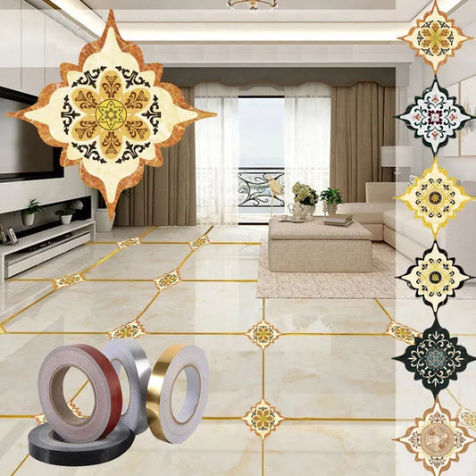 Ceramic Tile Mildewproof Gap Tape Gold Foil Tile Gap Sticker Decor Self Adhesive Wall Tile Floor Tape Sticker Home Decorations